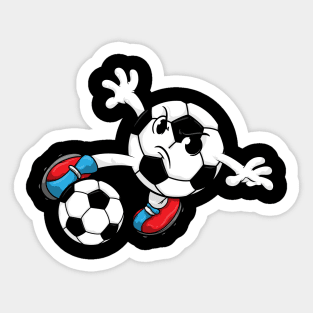 Soccer player with Soccer shoes and Soccer ball Sticker